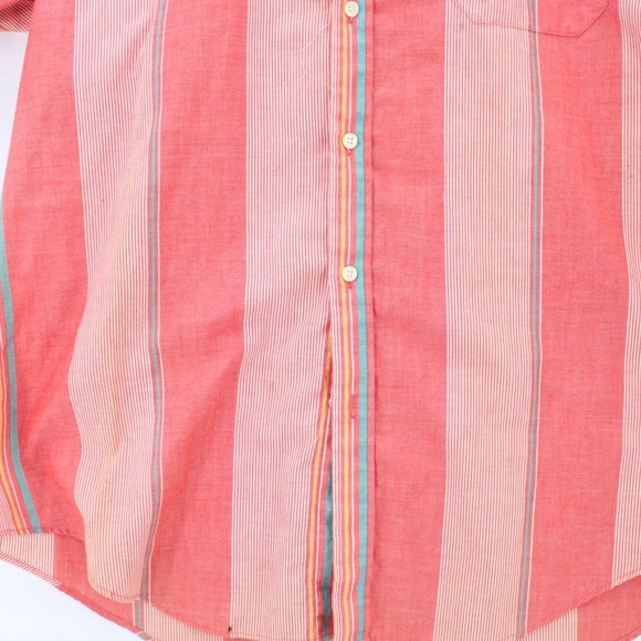 Vintage Gianfranco Ruffini Shirt Mens Pink Striped Button Down Short Sleeve XL - Picture 4 of 8